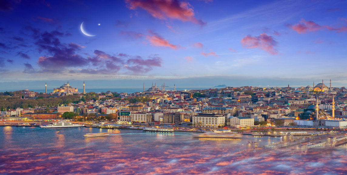 Sunset view of Istanbul from Galata